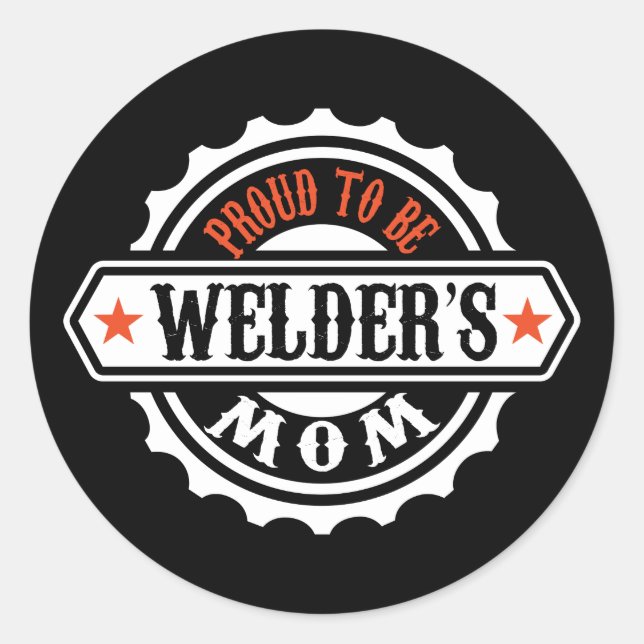 Adesivo Orgulhoso de ser mãe de Welder (Frente)