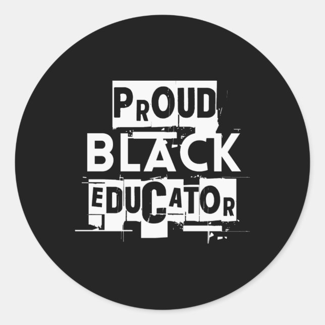 Adesivo Orgulhoso Educador Negro - Design Sti de Empoderam (Frente)