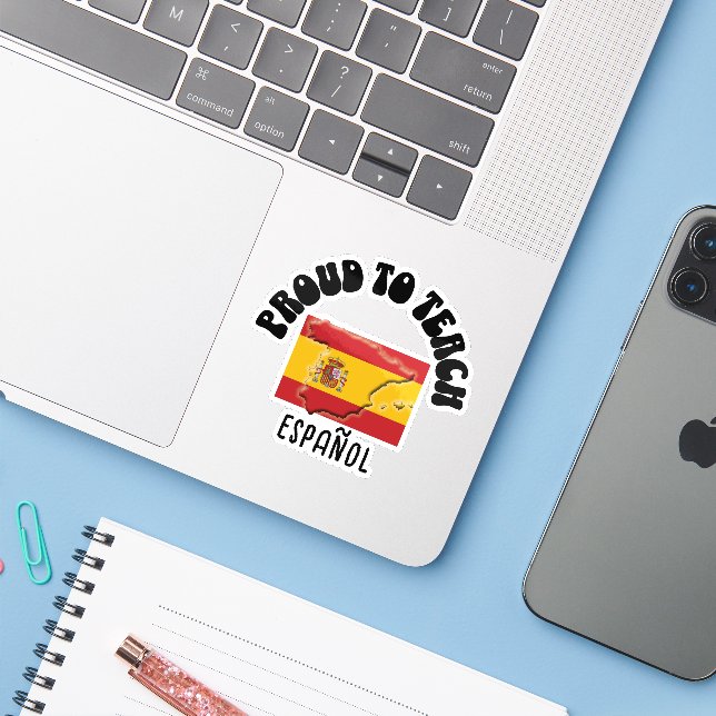 ADESIVO ORGULHOSO EM ENSINAR O DOENTE ESPAÑOL ESPANHOL (Notebook com iPhone)