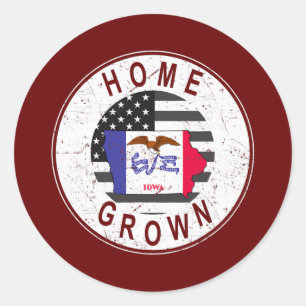 Adesivo Orgulhoso Estado Americano Flag US Home Grown Iowa