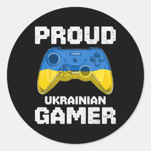 Adesivo Orgulhoso Gamer Ucraniano Bandeira da Ucrânia Vide