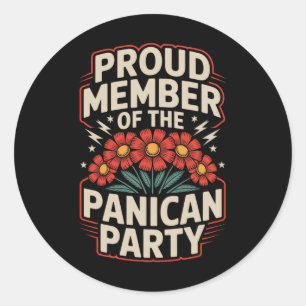 Adesivo Orgulhoso Membro Do Partido Panican Floral Anti Tr