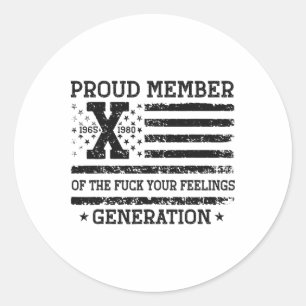 Adesivo Orgulhoso Membro Do Seu Sentimento Gen X Usa 4th O