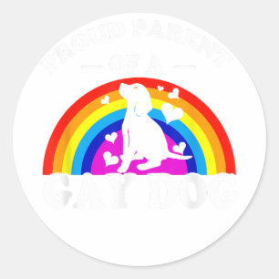 Adesivo Orgulhoso pai de um cão gay LGBT, cão-arco-íris en