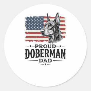 Adesivo Orgulhoso Pai Doberman Bandeira Vintage Vetor Desi