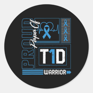 Adesivo Orgulhoso Papa do Guerreiro T1d Diabetes Awarenes
