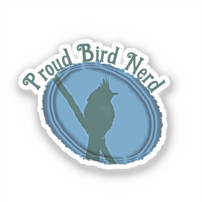 Adesivo Orgulhoso Pássaro Nerd Silhueta Azul Natureza (Frente)