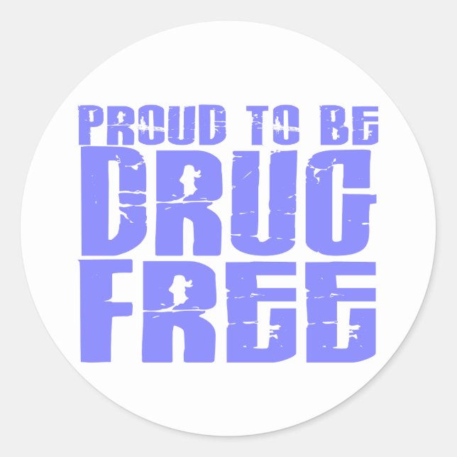 Adesivo Orgulhoso ser droga livre 2 a luz - azul (Frente)