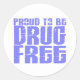 Adesivo Orgulhoso ser droga livre 2 a luz - azul (Frente)