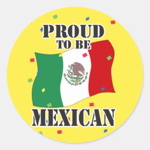 Adesivo Orgulhoso ser mexicano com bandeira