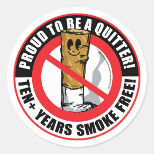 Adesivo Orgulhoso ser um Quitter 10+ Anos