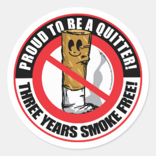 Adesivo Orgulhoso ser um Quitter 3 anos