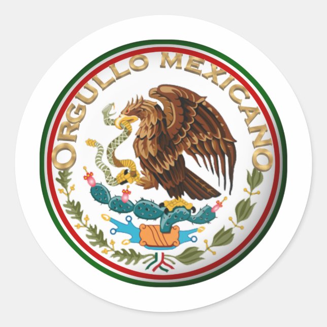 Adesivo Orgullo Mexicano (Águia da Bandeira Mexicana) (Frente)