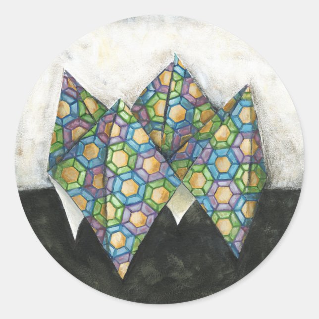 Adesivo Origami Fortune Teller em Papel Geométrico (Frente)