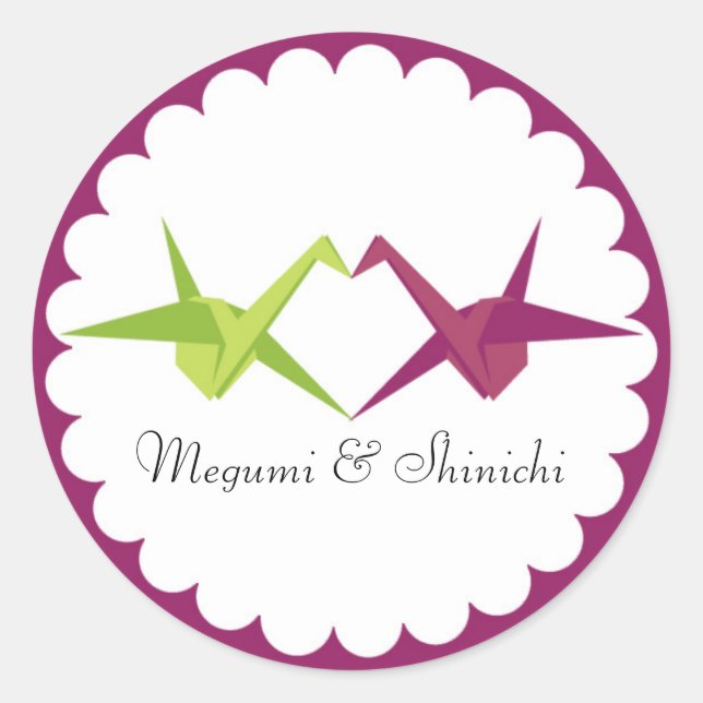 Adesivo Origami Paper Crane Wedding (Frente)