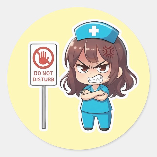 Adesivo Original Chibi Nurse 2.0 - Modo Foco (Frente)