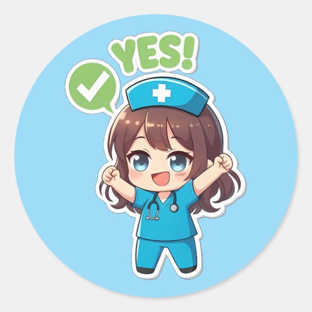 Adesivo Original Chibi Nurse 3.0 - Yes (Frente)