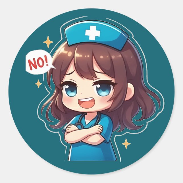 Adesivo Original Chibi Nurse - Sassy Nursing Life (Frente)