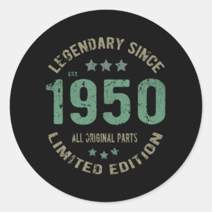 Adesivo Original Desde 1950 Lenda Vintage Presente de Aniv
