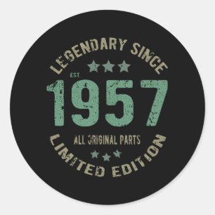 Adesivo Original Desde 1957 Presente de Aniversário Lenda