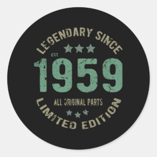Adesivo Original Desde 1959 Presente de Aniversário Lenda