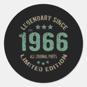 Adesivo Original Desde 1966 Presente de Aniversário Lenda