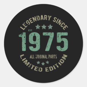 Adesivo Original Desde 1975 Presente de Aniversário Lenda