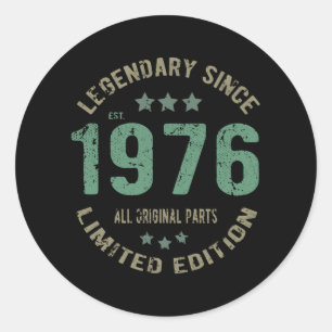 Adesivo Original Desde 1976 Presente de Aniversário Lenda 