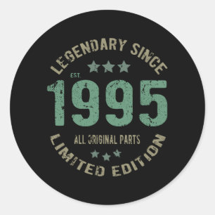 Adesivo Original Desde 1995 Presente de Aniversário de Len