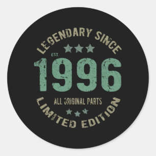 Adesivo Original Desde 1996 Presente de Aniversário Lenda 