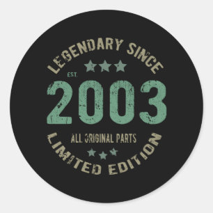 Adesivo Original Desde 2003 Presente de Aniversário de Len