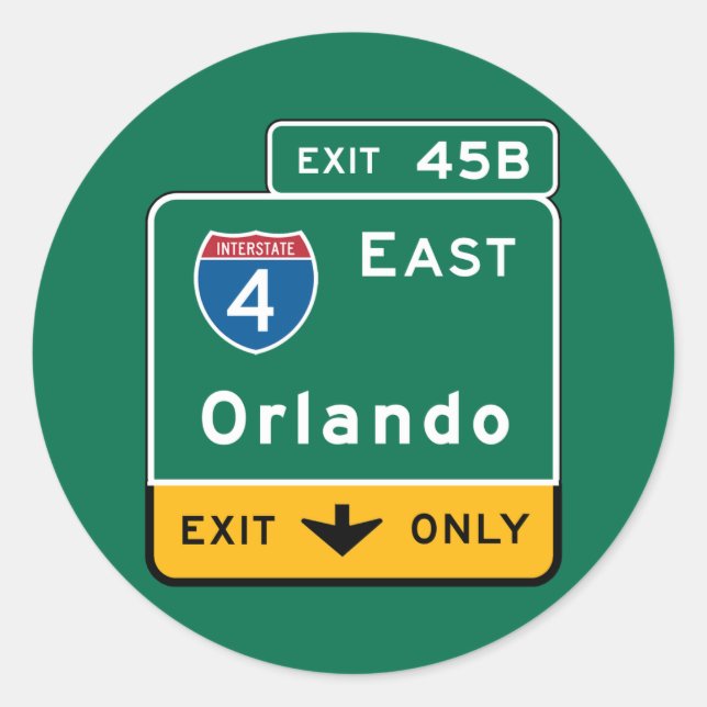 Adesivo Orlando, FL Road Sign (Frente)