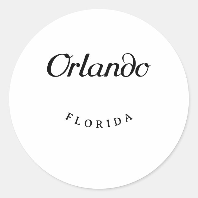 Adesivo Orlando Florida Black Font (Frente)