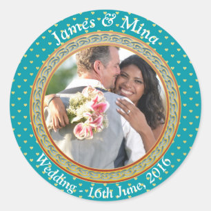 Adesivo Ornamentado azul e Dourado