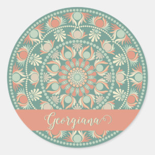 Adesivo Ornamentado Personalizado - Sage e Sand Mandala