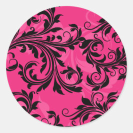 Adesivo Ornamentado rosa e preto Rola Vinheta de Casamento