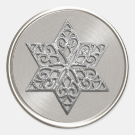Adesivo Ornamentado Silver Star de David Envelope Seal