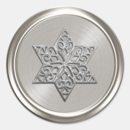 Adesivo Ornamentado Silver Star de David Envelope Seal