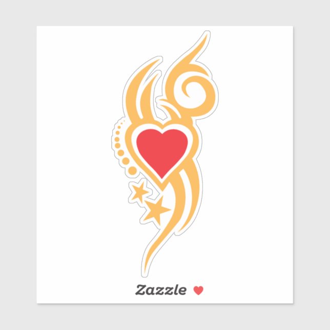 Adesivo Ornamental Floral Heart Tattoo (Folha)