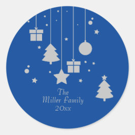 Adesivo Ornamento Azul Prateado Personalizado