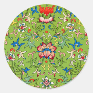 Adesivo Ornamento Chinês Vintage Owen Jones Floral Verde