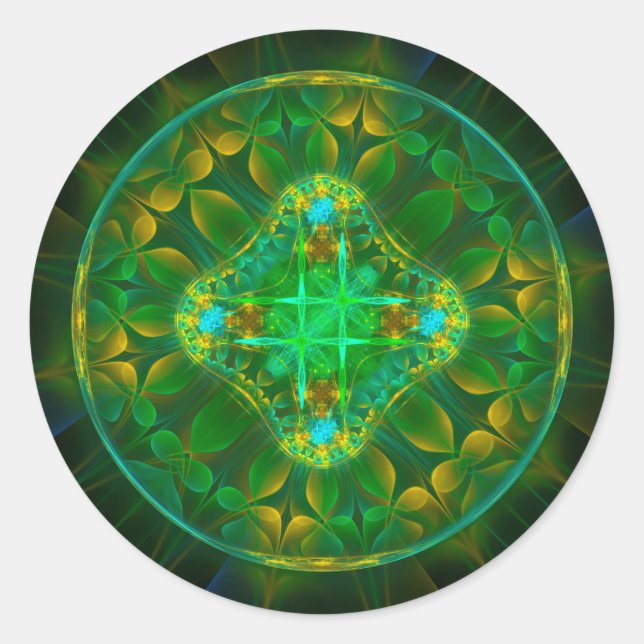 Adesivo Ornamento de fadas fractais redondos (Frente)