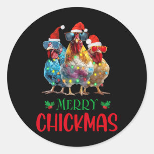 Adesivo Ornamento de Natal feliz Luz o Farmer de Frango