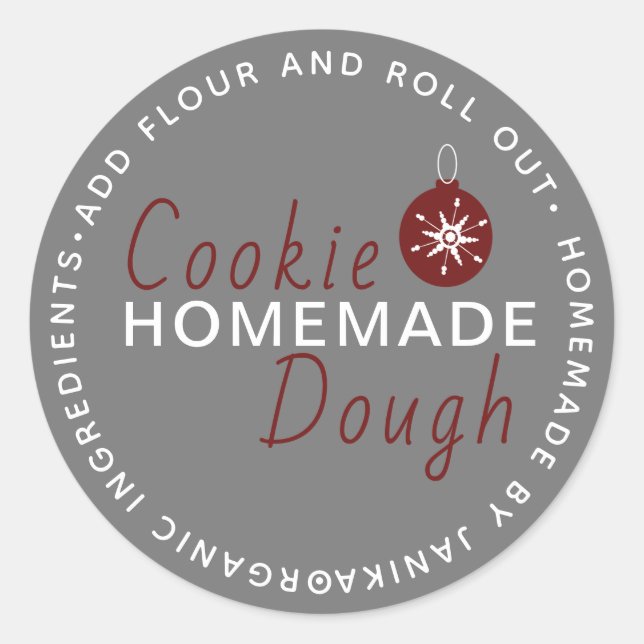 Adesivo Ornamento de Script Homemade de Cookie Dough (Frente)