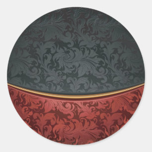 Adesivo Ornamento do vintage vermelho e preto