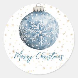 Adesivo Ornamento Dourado de Flocos de Neve de Natal Branc