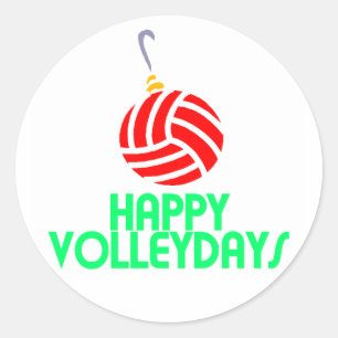 Adesivo Ornamento feliz de Volleydays do Natal do voleibol