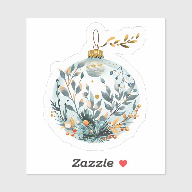 Adesivo Ornamento Festivo de Férias Greeneradas (Folha)