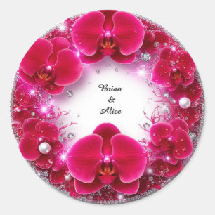 Adesivo Ornamento Floral de Casamento com Flores Vermelhas