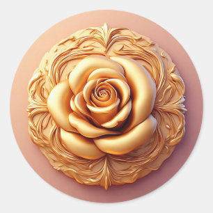 Adesivo Ornamento Floral Elegante Com Acentos Dourados